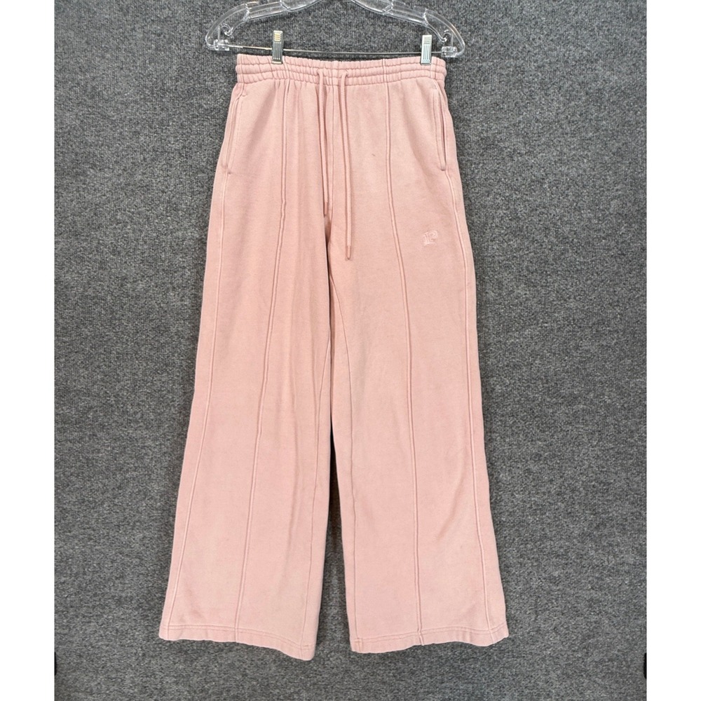 Pink Victorias Secret Sweatpants Women XS Pink Wide Leg Baggy Pintuck Fleece